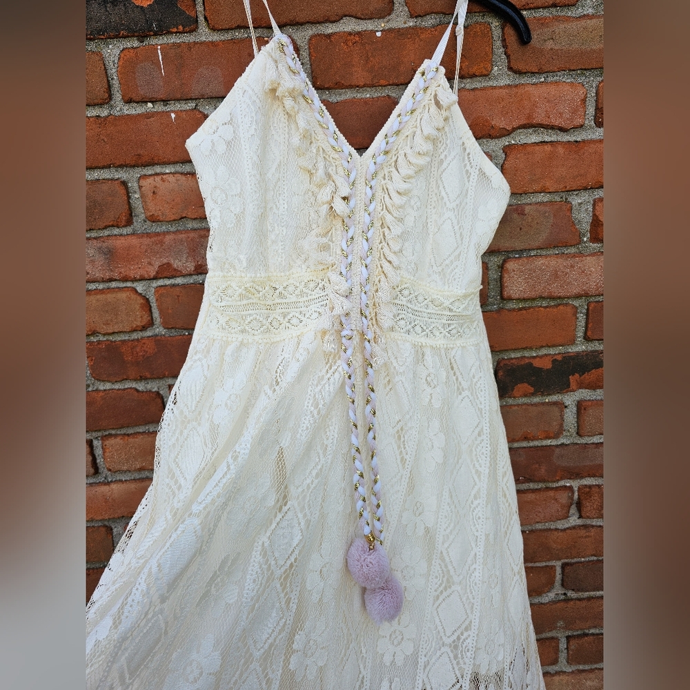 New Amellia Ivory Lace Bohemian Midi Swing Dress – Size S (M Fit) 🌿✨ - Picture 2 of 15